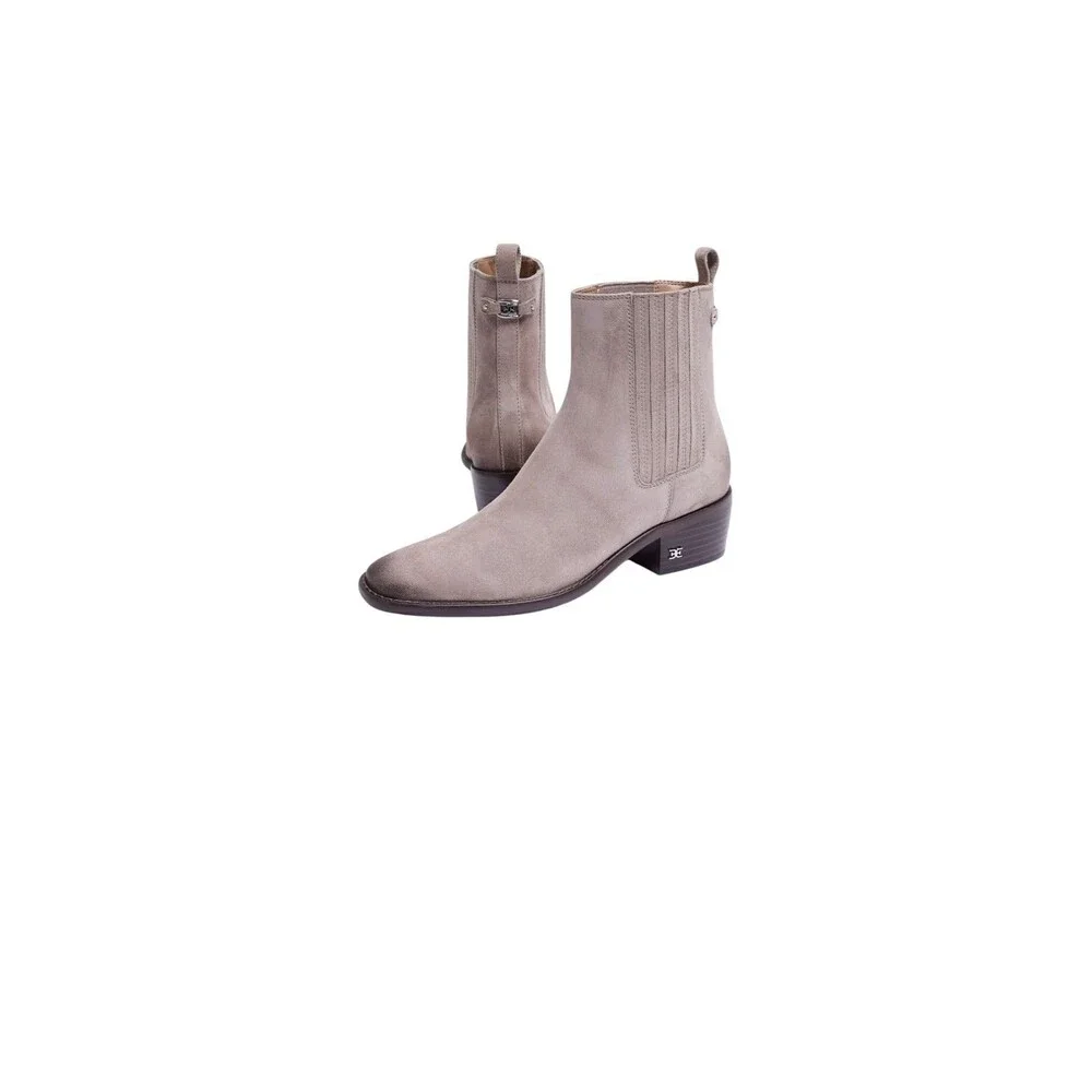 Sam Edelman Womens Bronson Putty Suede Chelsea Boots Shoes 7.5 Medium